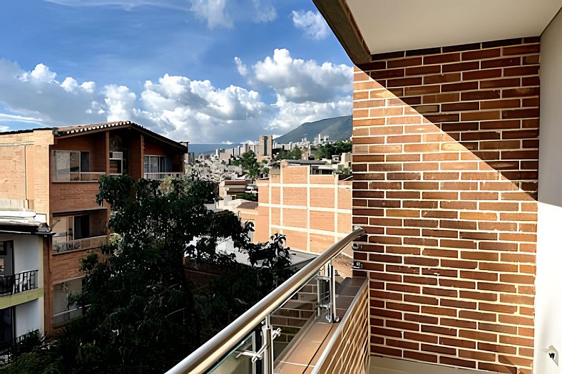 Moderno Apt. Balcón con vista, rápido WiFi y AC